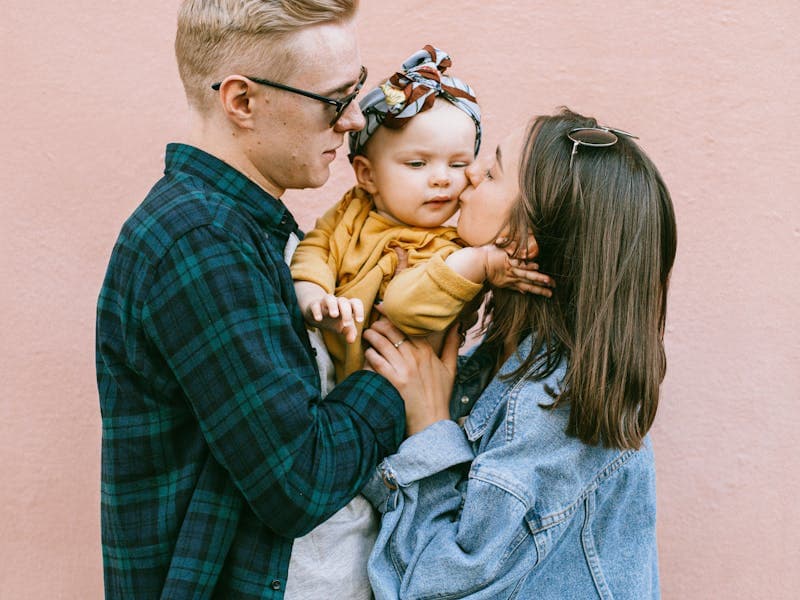 Baby sleeping with cosy blanket