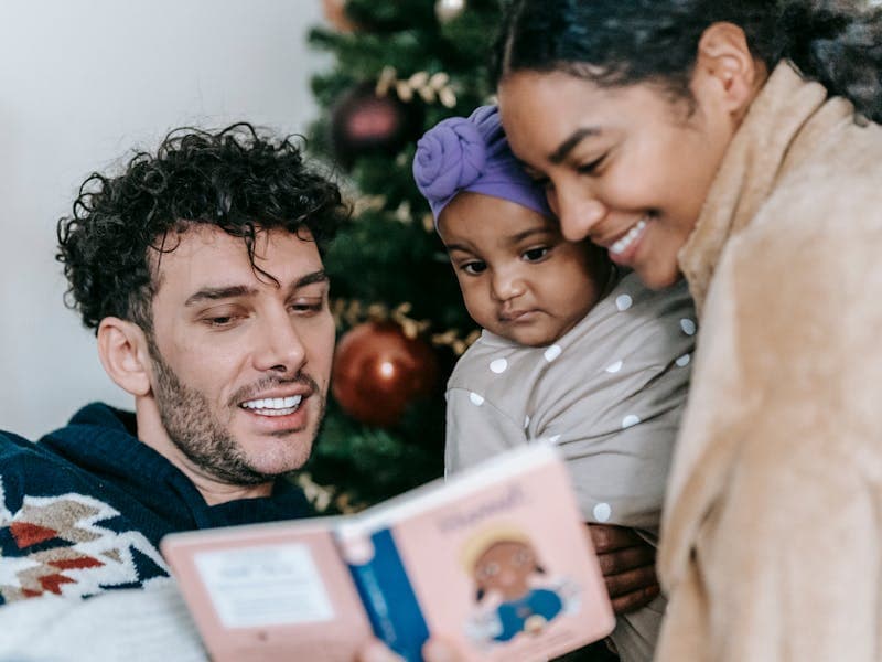 Baby sleeping in a dark room
